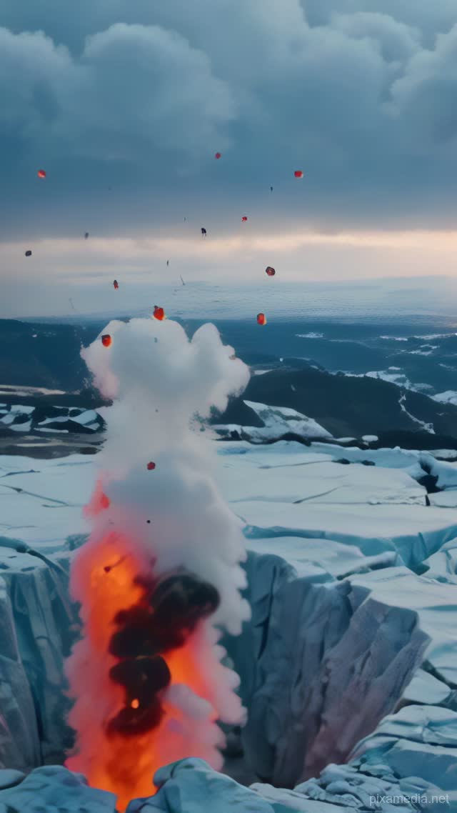 Magma Beneath Vatnajökull Ice - Fire & Explosions AI stock